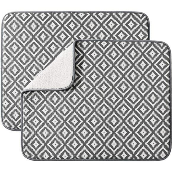 Microfiber dish drying mat absorbent kitchen counter protector for pots pans cup - Picture 1 of 7